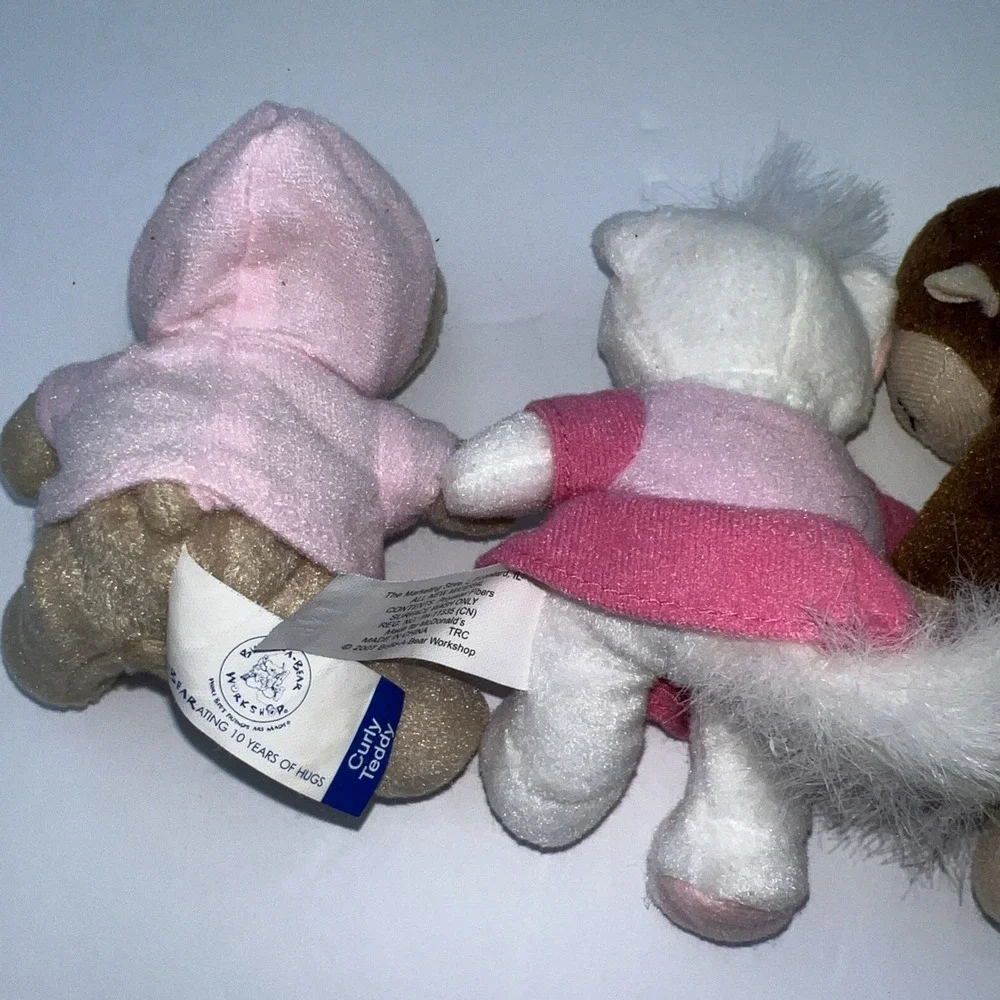 Build A Bear 4 Mini Stuffed‎ Plush BABW Teddy, Kitty, Monkey, & Velvet Teddy